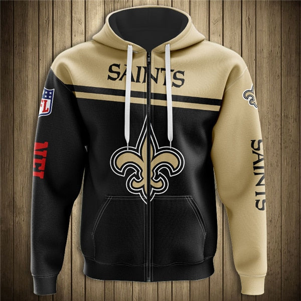 New Orleans Saints 3D Zipper Hoodie