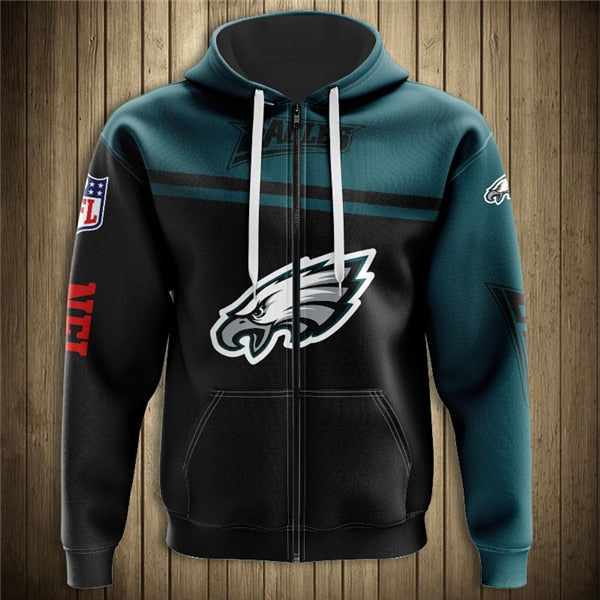 Philadelphia Eagles 3D Zipper Hoodie