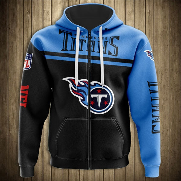 Tennessee Titans 3D Zipper Hoodie