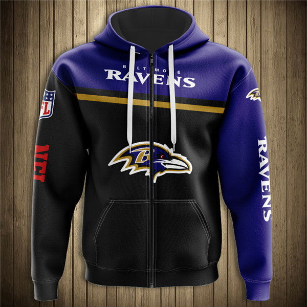 Baltimore Ravens 3D Zipper Hoodie