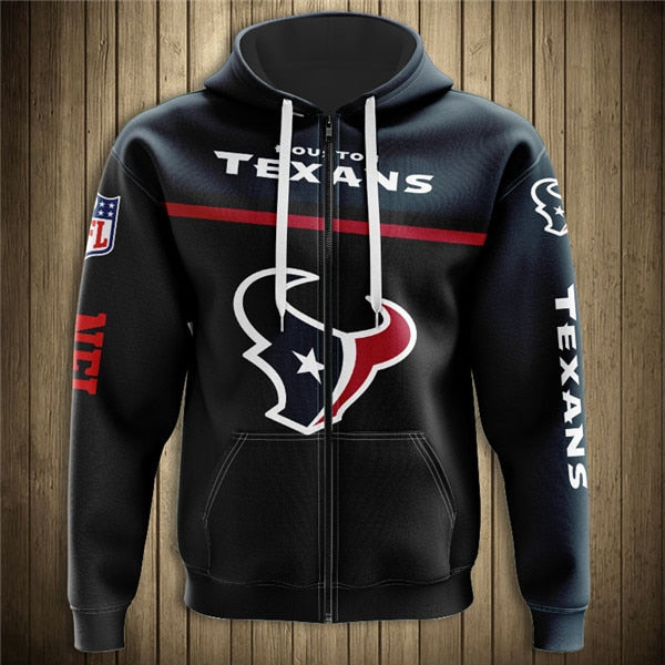 Houston Texans 3D Zipper Hoodie