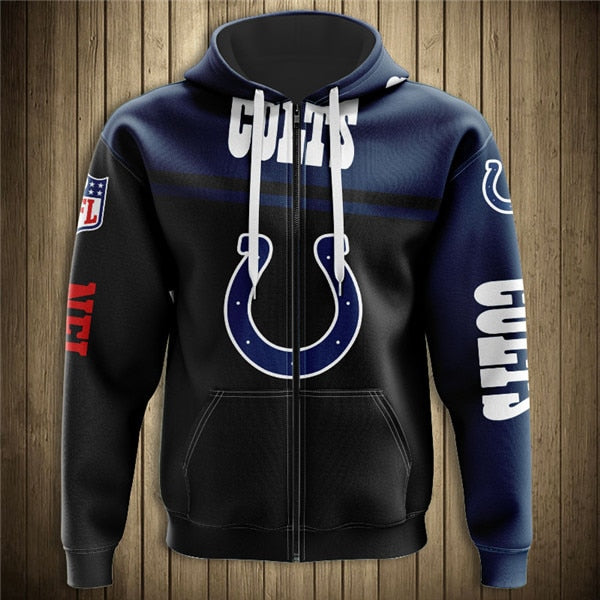 Indianapolis Colts 3D Zipper Hoodie