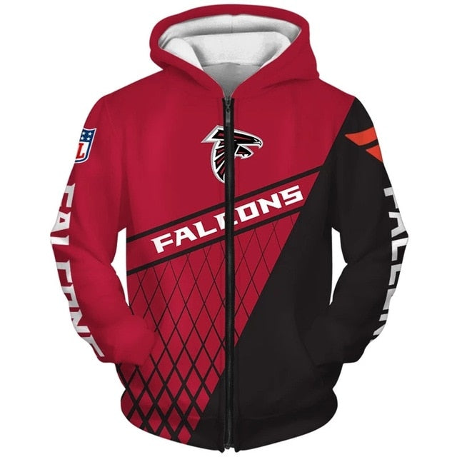 Atlanta Falcons 3D Zipper Hoodie