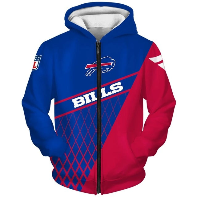 Buffalo Bills 3D Zipper Hoodie