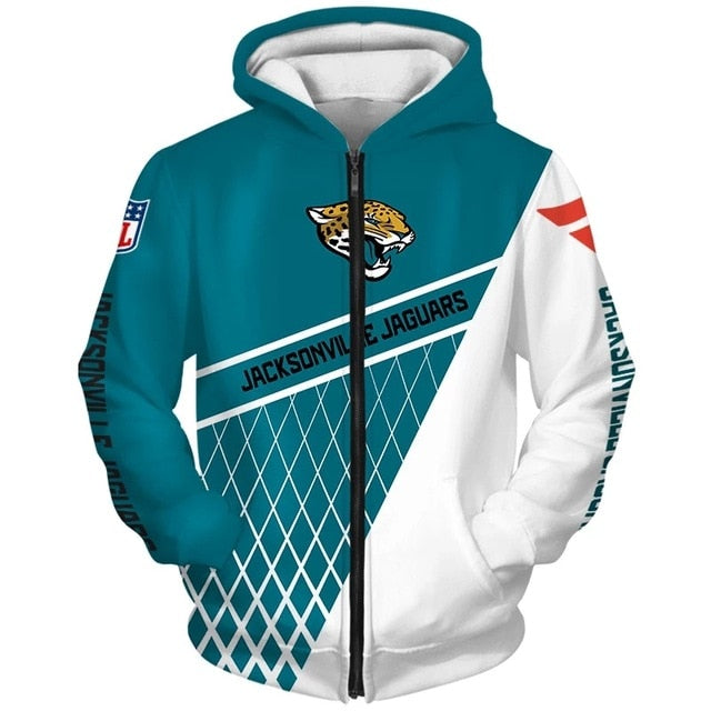 Jacksonville Jaguars 3D Zipper Hoodie