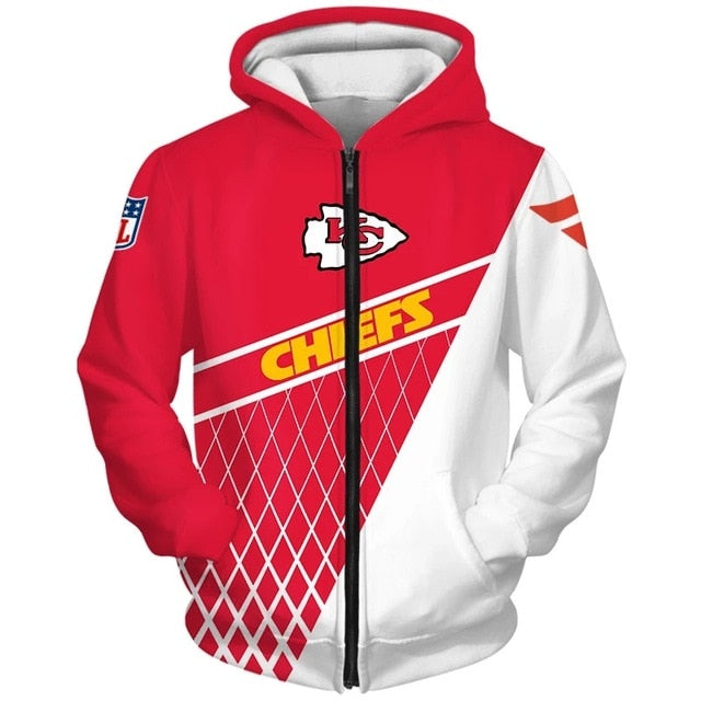 Kansas City Chiefs 3D Zipper Hoodie