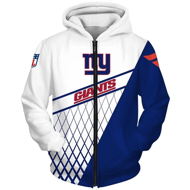 New York Giants 3D Zipper Hoodie