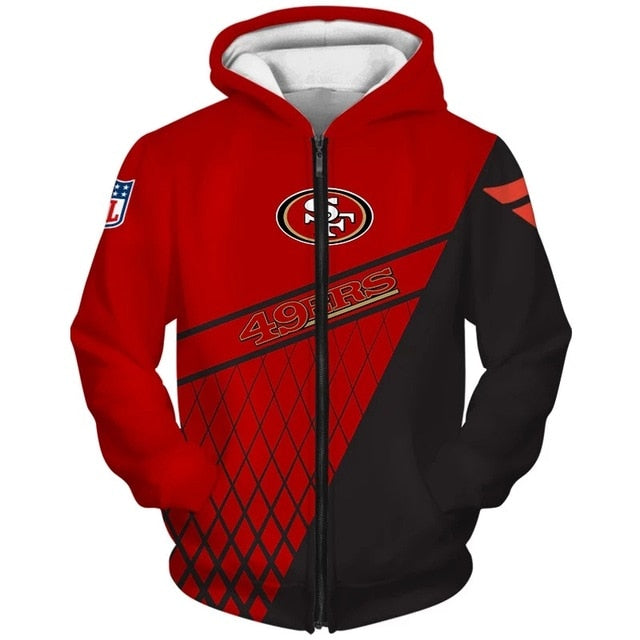 San Francisco 49ers 3D Zipper Hoodie