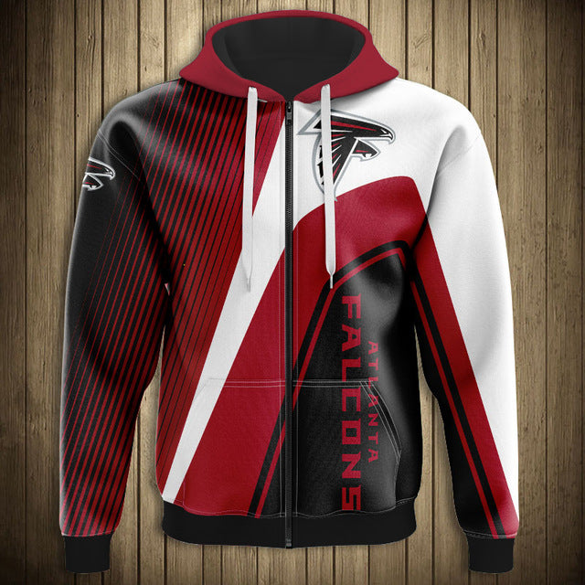 Atlanta Falcons Casual 3D Zipper Hoodie