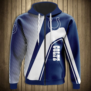 Indianapolis Colts Casual 3D Zipper Hoodie
