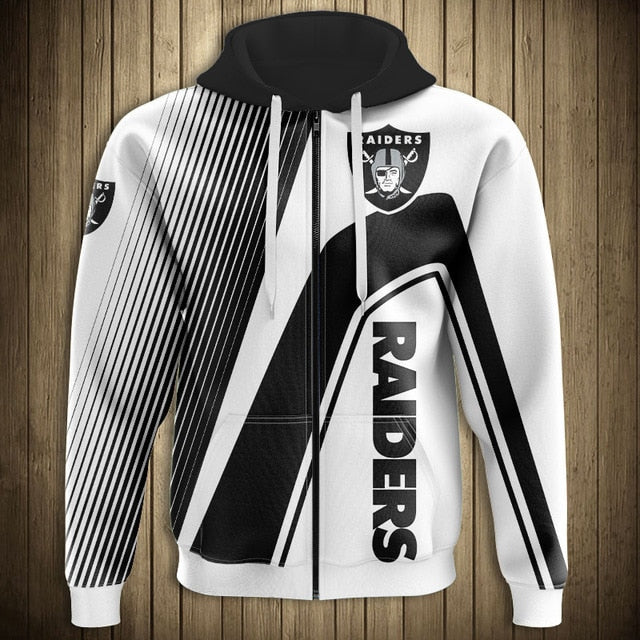 Las Vegas Raiders Casual 3D Zipper Hoodie