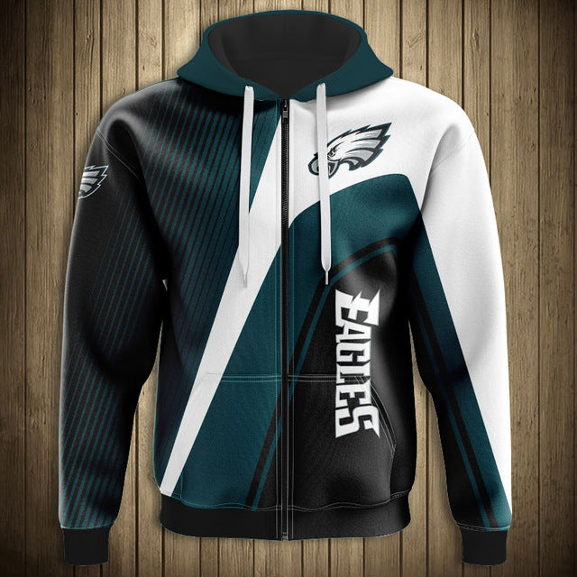 Philadelphia Eagles Casual 3D Zipper Hoodie