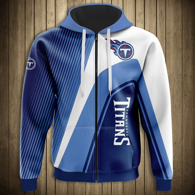 Tennessee Titans Casual 3D Zipper Hoodie