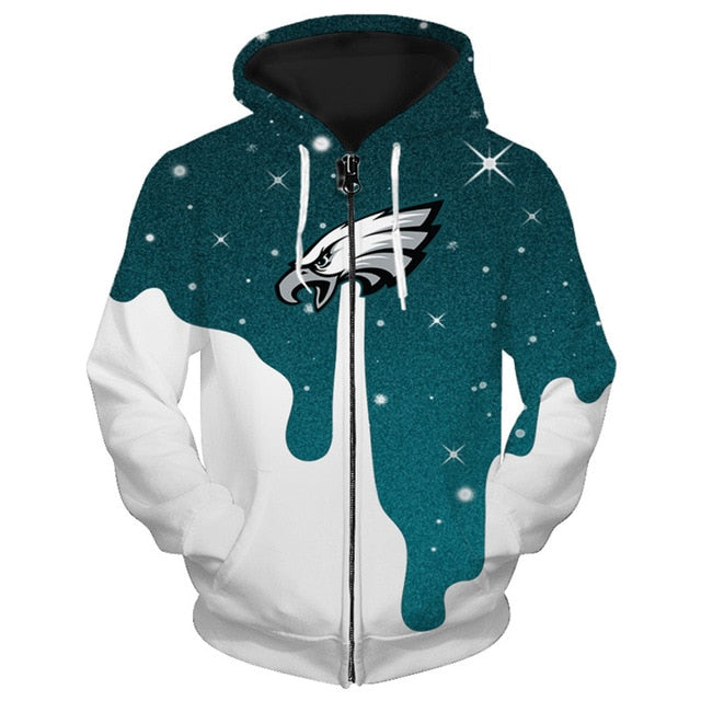 Philadelphia Eagles 3D Zipper Hoodie