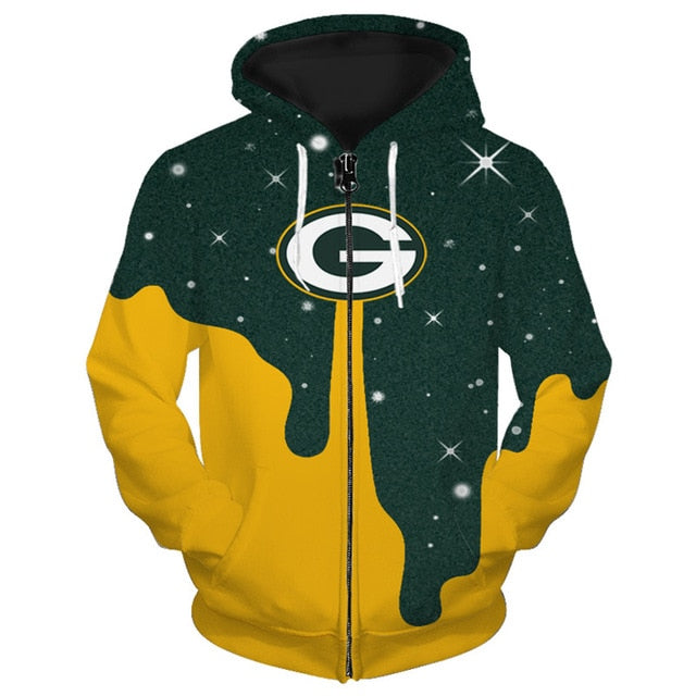 Green Bay Packers 3D Zipper Hoodie