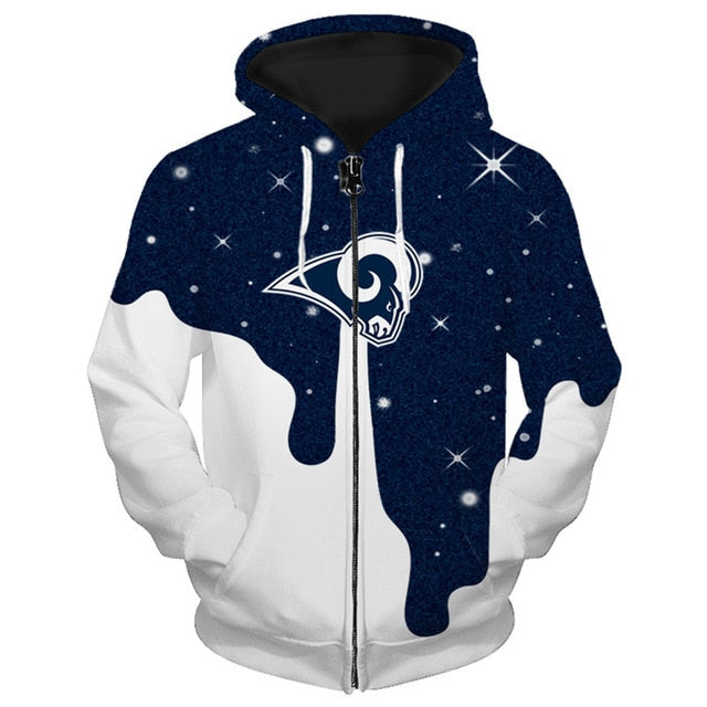 Los Angeles Rams 3D Zipper Hoodie