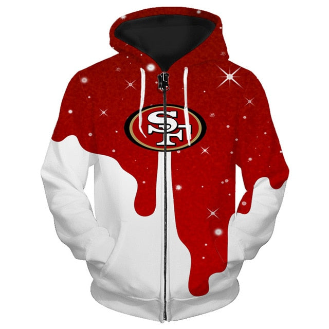 San Francisco 49ers 3D Zipper Hoodie