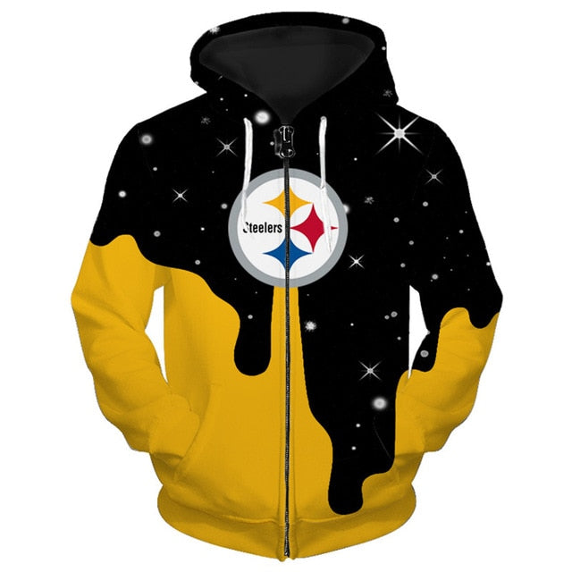 Pittsburgh Steelers 3D Zipper Hoodie