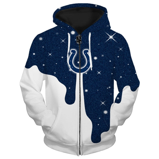 Indianapolis Colts 3D Zipper Hoodie