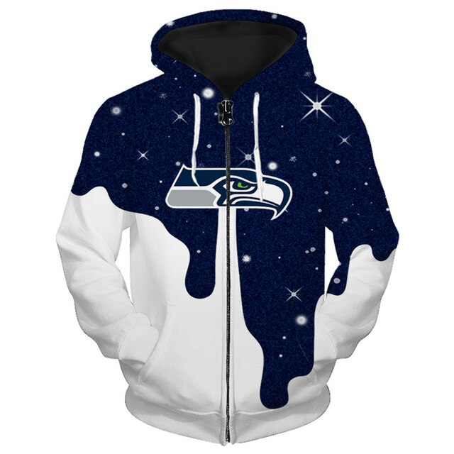 Seattle Seahawks 3D Zipper Hoodie