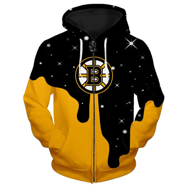 Boston Bruins 3D Zipper Hoodie