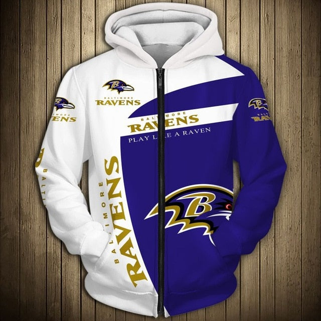 Baltimore Ravens Casual Zipper Hoodie