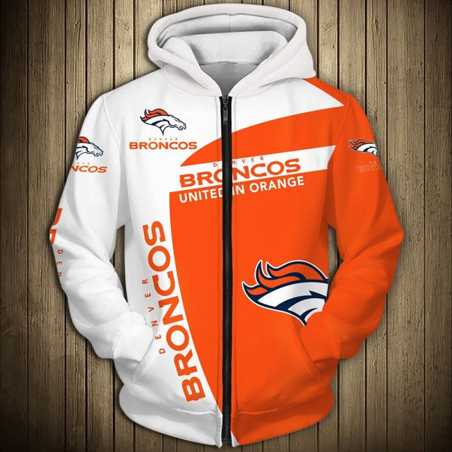 Denver Broncos Casual Zipper Hoodie