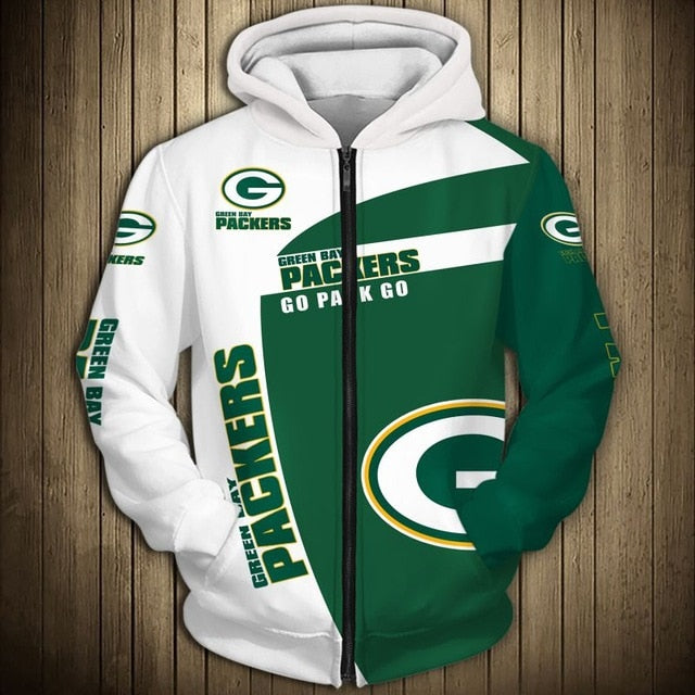 Green Bay Packers Casual Zipper Hoodie