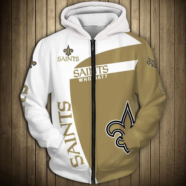 New Orleans Saints Casual Zipper Hoodie