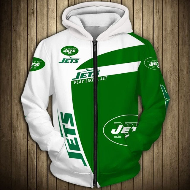 New York Jets Casual Zipper Hoodie