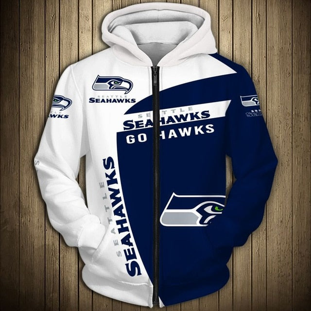 Seattle Seahawks Casual Zipper Hoodie