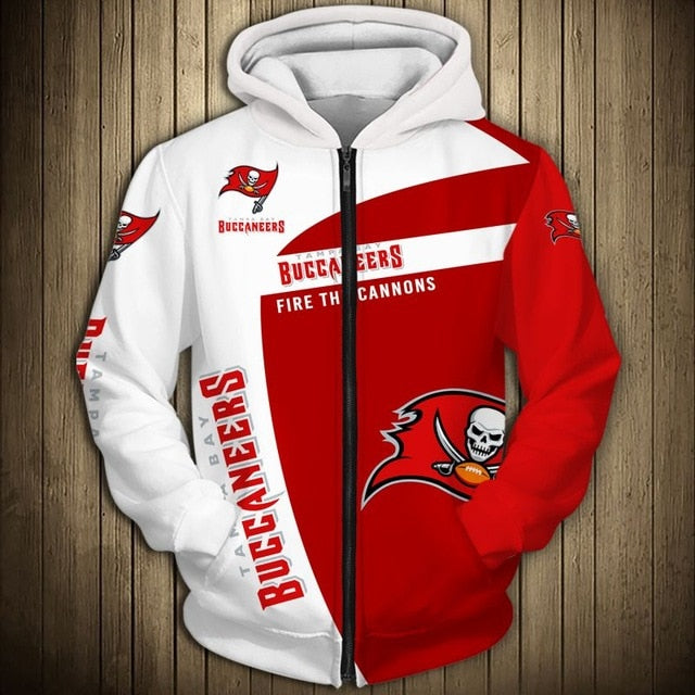 Tampa Bay Buccaneers Casual Zipper Hoodie