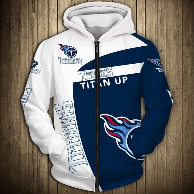 Tennessee Titans Casual Zipper Hoodie
