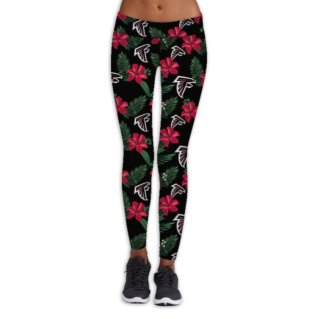 Atlanta Falcons Flower Print Leggings