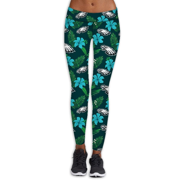 Philadelphia Eagles Flower Print Leggings