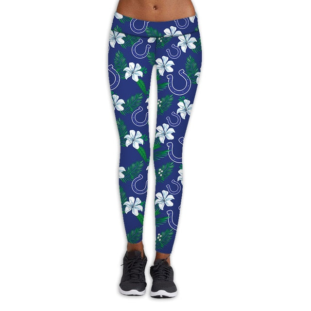 Indianapolis Colts Flower Print Leggings