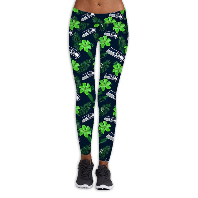 Seattle Seahawks Flower Print Leggings