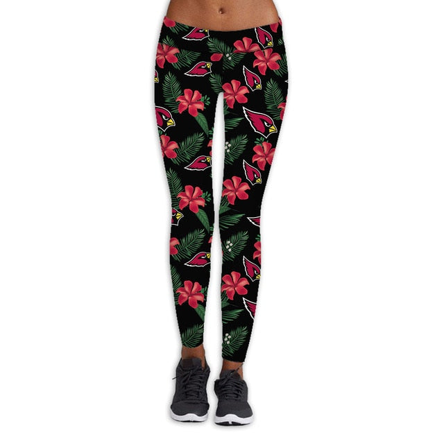 Arizona Cardinals Flower Print Leggings