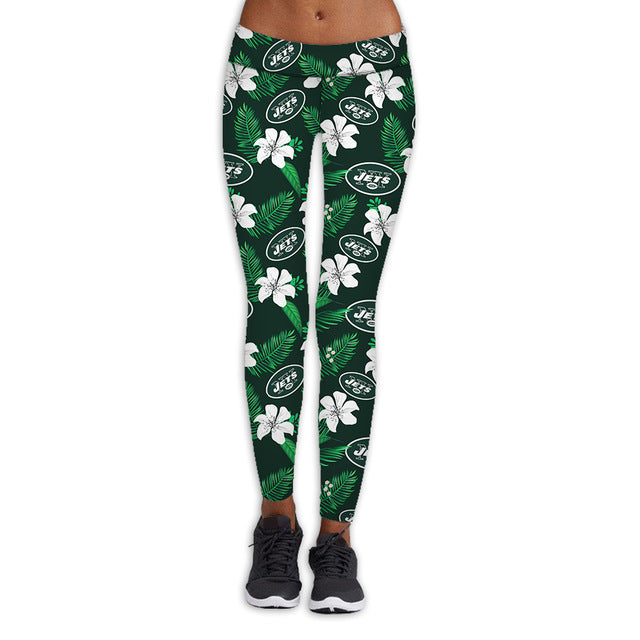 New York Jets Flower Print Leggings