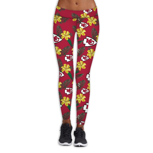 Kansas City Chiefs Flower Print Leggings