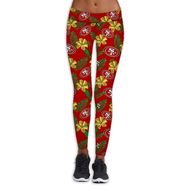 San Francisco 49ers Flower Print Leggings