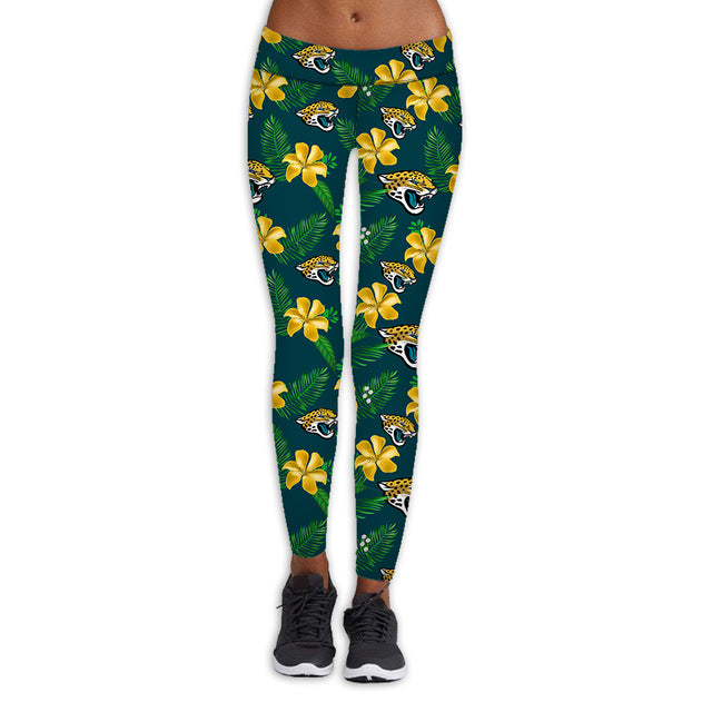 Jacksonville Jaguars Flower Print Leggings