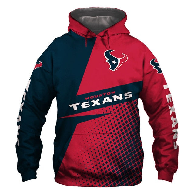 Houston Texans Grid Pattern 3D Hoodie