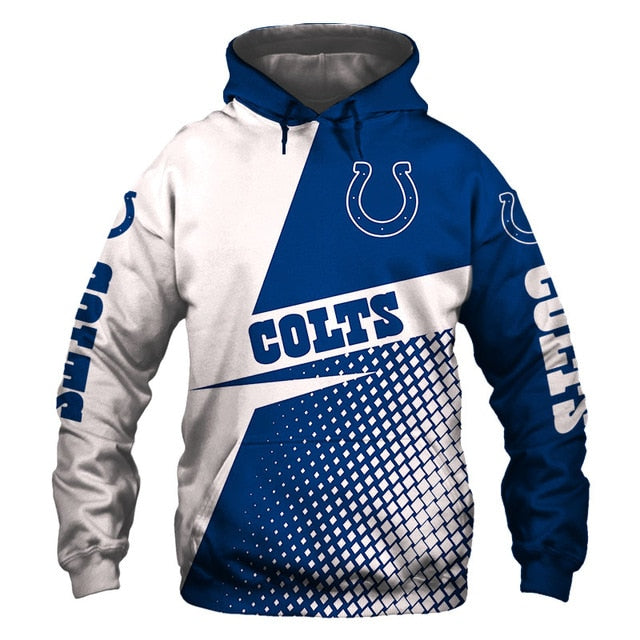 Indianapolis Colts Grid Pattern 3D Hoodie