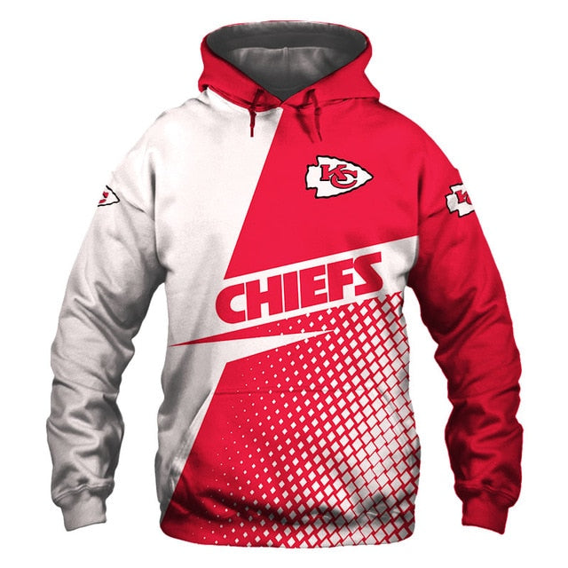 Kansas City Chiefs Grid Pattern 3D Hoodie