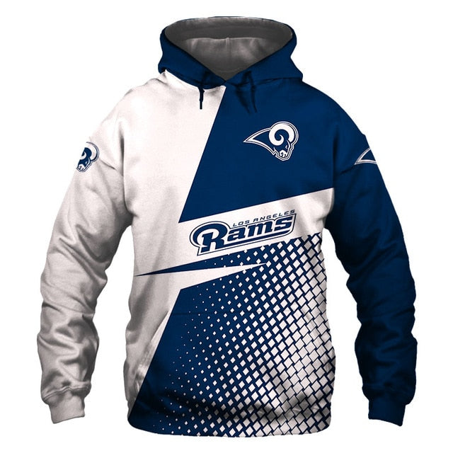 Los Angeles Rams Grid Pattern 3D Hoodie