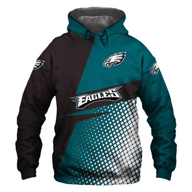 Philadelphia Eagles Grid Pattern 3D Hoodie