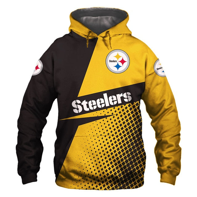 Pittsburgh Steelers Grid Pattern 3D Hoodie