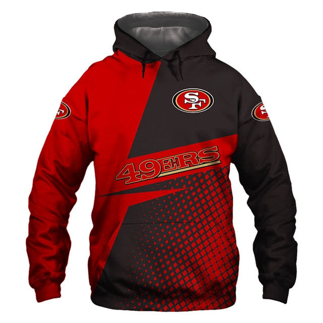 San Francisco 49ers Grid Pattern 3D Hoodie