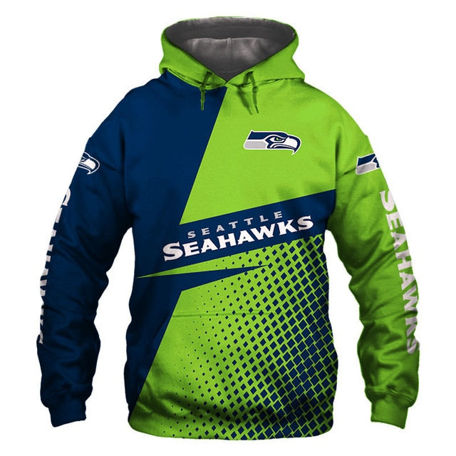 Seattle Seahawks Grid Pattern 3D Hoodie